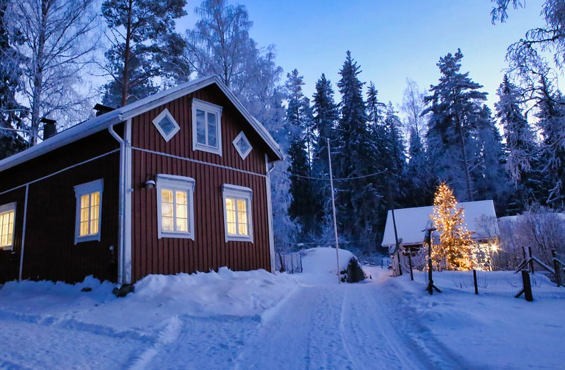 Дома в лесу зимой ( фото) » НА ДАЧЕ ФОТО